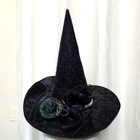 Accessories - Black Embellished Sparkly Witch Hat